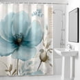 thumbnail image 4 of Teal Tulip Fabric Shower Curtain Butterfly Vintage Washable Shower Curtains for Bathroom, Waterproof Bath Curtain with Hooks Home Decor 36x72in, 4 of 8