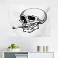 thumbnail image 1 of Skull Smoking Tapestry, World No Tobacco Day Pattern Vintage Image 2 Crossed Cigarettes, Fabric Wall Hanging Decor for Bedroom Living Room Dorm, 2 Sizes, Beige and Dark Cocoa, by Ambesonne, 1 of 1