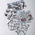 thumbnail image 2 of JIAYAN Ropa interior para hombre, calzoncillos tipo bóxer transpirables sexys, ultrafinos, estampados, de cintura media, de gran tamaño, de algodón, de seda de hielo nueva, 2 of 5