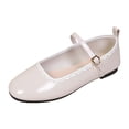thumbnail image 2 of Ballet Widestep Shoes for Women, Ballet Woman Mary Jane, Womens Slip On Walking Shoes, Flats for Women Wide Feet, Women's Pointed Toe Mary Jane Shoes With Buckle Strap Low Heel Flat Casual, Beige 5.5, 2 of 8