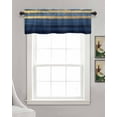 thumbnail image 3 of Blue Gold Wave Kitchen Valances for Windows Farmhouse Linen Window Valance Curtain for Living Room Window Treatment Summer Coastal Ocean Stripe Valance Rod Pocket Topper Drape, 42 x 18 Inch, 3 of 6