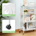 thumbnail image 4 of Kingrack Rolling Cart, 4-Tier Metal Utility Cart with wheels for Office and Home, White, 4 of 8