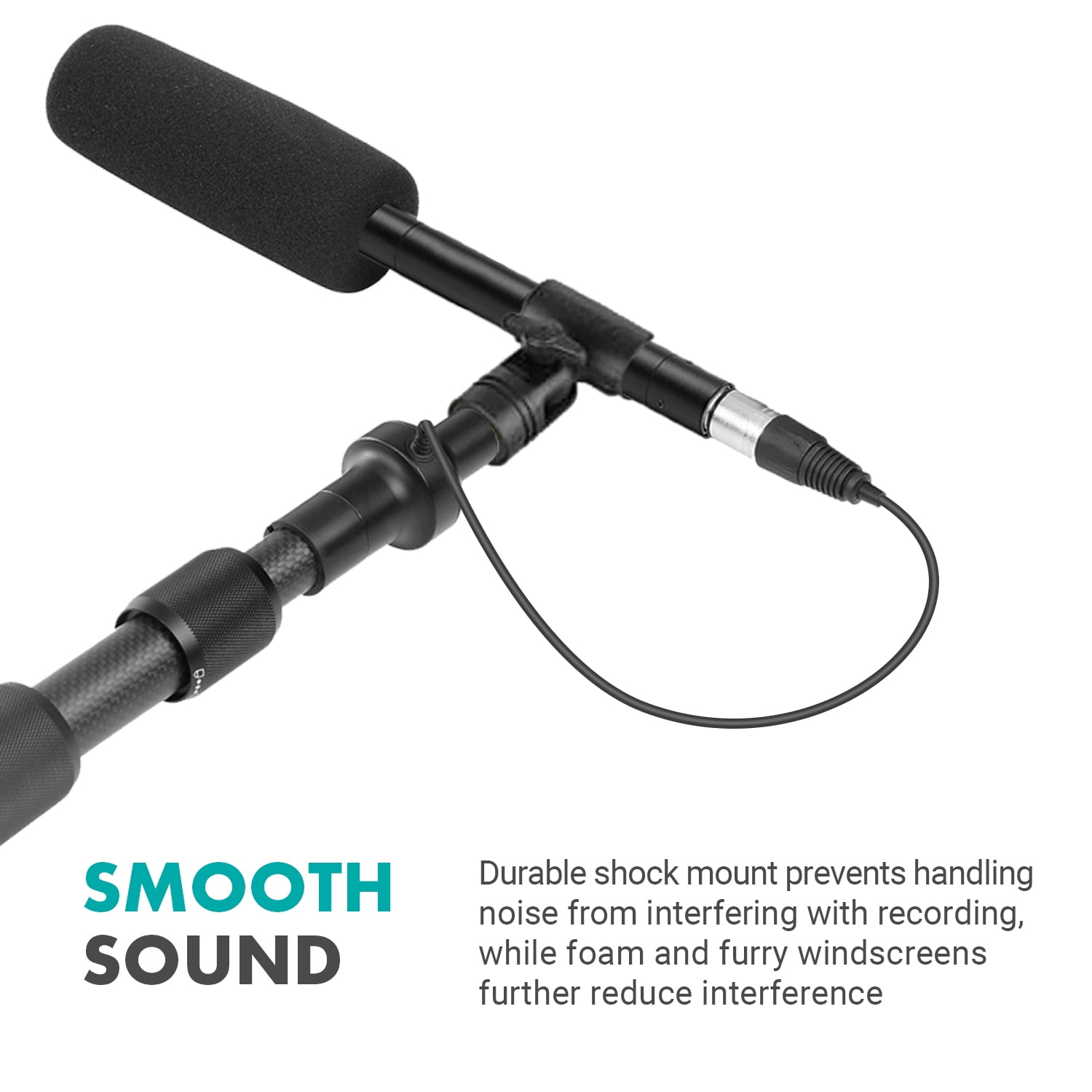 Movo XLR Shotgun Microphone & Boom Pole Kit – Professional Location Sound Recording Bundle with Shotgun Mic and Boompole with Internal XLR Cable for Filmmaking, ENG, and Broadcast Audio