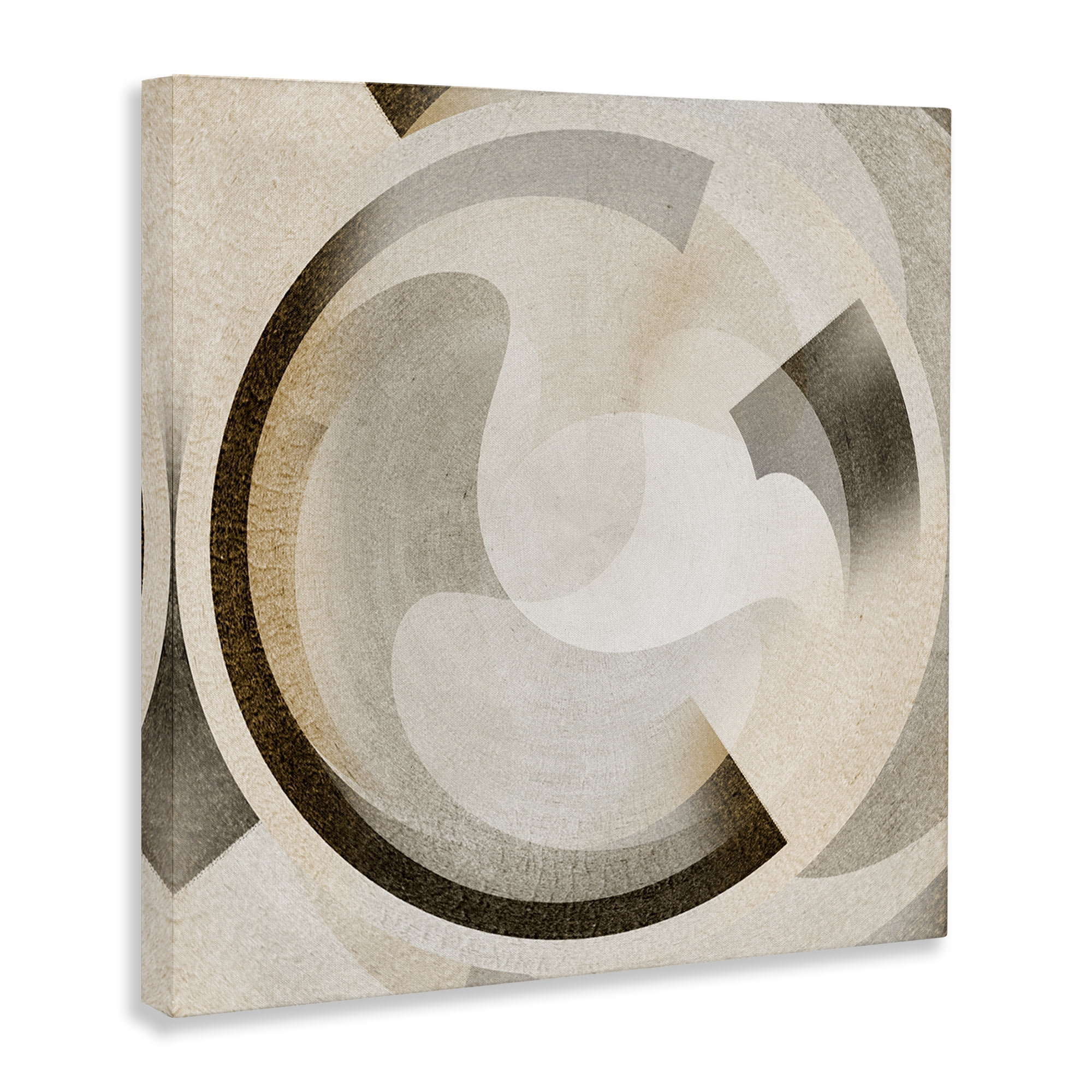 Stupell Industries Round Arches Neutral Abstract Painting Wrapped Canvas Art Print Wall Art, 17 x 17