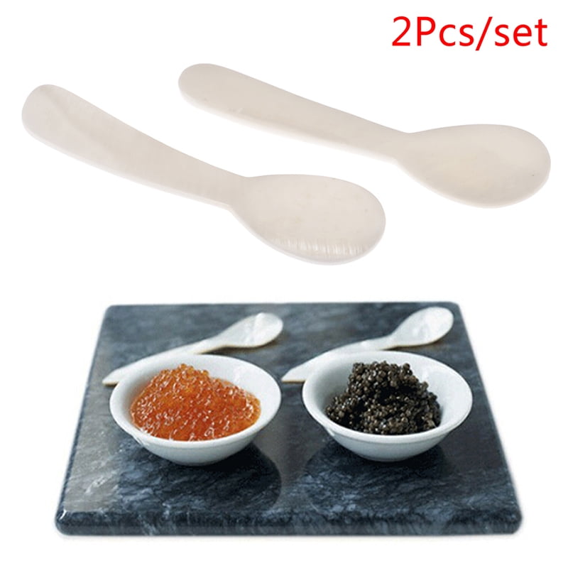Set of 5 PCs X 4.5" Mother of Pearl Caviar Sea Shell Spoons Handmade