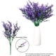 thumbnail image 2 of 6 piezas de flores artificiales de lavanda – púrpura, ramo de lavanda artificial falso, plástico resistente a los rayos UV, flores y plantas artificiales de interior, macetero de arbustos verdes para, 2 of 5