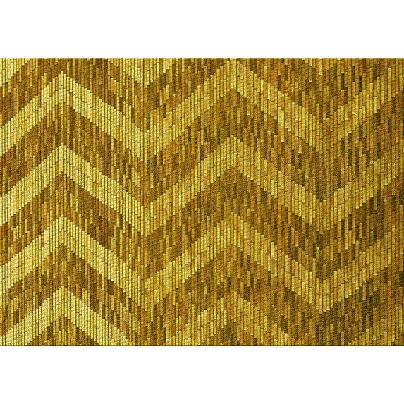 Ahgly Company Indoor Rectangle Patterned Bee Yellow Area Rugs, 8' x 12'