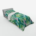 thumbnail image 3 of Ambesonne Leaf Bedding Set 4 Pcs, Flowers Plumeria Lilacs, Queen, Yellow Green Pale Blue, 3 of 3