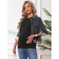 thumbnail image 3 of DARING DIVA Women's Maternity Stretchy Knit Short Sleeve Sweater S Black, 3 of 8