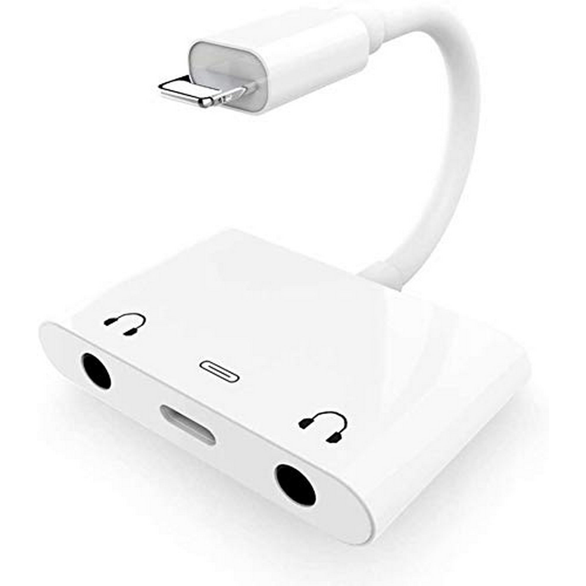Adaptateur Jack 3,5mm + Chargeur Pour IPhone – Double Fonction, Blanc, Neuf