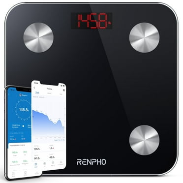 RENPHO High Accuracy Bluetooth Smart Body Weight Scale, FSA HSA Eligible, 396 lbs, Black
