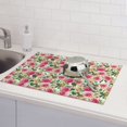 thumbnail image 6 of Sikiie Rose Flowers Dish Drying Mat, Kitchen Counter Mat, Self Drying Mat for Kitchen Counter Dish Drying Pad ,for Dishes, Utensils, Pots and Pans（24" x 18"）, 6 of 7
