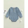 thumbnail image 2 of xiaxaixu Mode Bébé Couleur Unie Bouton Col Rond Manches Longues Barboteuse, 2 of 8