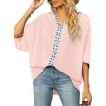 thumbnail image 1 of SAYOO Dolman manga cuello en V mujer #39;st - camisa gasa suelta Split verano Street Top SAYOO moda, 1 of 6