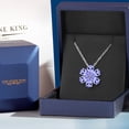 thumbnail image 5 of Gem Stone King 2.75 Ct Blue Tanzanite 925 Silver and 10K Yellow Gold Pear Shape Flower Pendant with Chain, 5 of 6