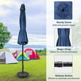 thumbnail image 2 of 7.5 Ft Outdoor Patio Umbrella, Outdoor Pergola Canopy Gazebo with Push Button Tilt and Crank System and 6 Sturdy Ribs for Garden,Deck,Backyard,Pool, Base Not Included (Blue), 2 of 7