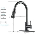 thumbnail image 4 of Touchless Kitchen Faucet, Hands Free Automatic Smart Kitchen Faucet Touchless with Pull Down Sprayer Stainless Steel Matte Black , Single Handle Motion Sensor Activated Faucet for Kitchen Sink, 4 of 6