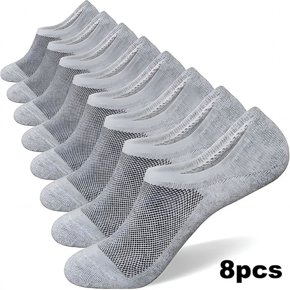 TELOLY No Show Socks for Men 6/8 pack Cotton Thin Low Cut Non Slip for Loafer Flats Sneakers 5-8/9-11/12-15