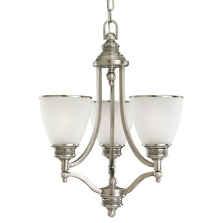 Sea Gull Laurel Leaf Chandelier - Sea Gull Lighting Laurel Leaf 31349-965 3-Light Chandelier - 17.5 diam. in. - Antique Brushed Nickel