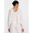 thumbnail image 4 of Joyspun Women's Flannel Peasant Sleep Top with Long Sleeves, Sizes XS-2X, 4 of 7