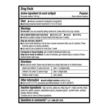 Equate Stool Softener Laxative Soft gels for Constipation, 400 Count