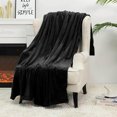 thumbnail image 3 of EVNELE Black King Size Blankets, Fuzzy Lightweight Warm Throw Blanket for Couch, Sofa, Pet, Bed, 90 x 108 inch, 3 of 6