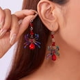 thumbnail image 2 of Gothic Spider Dangle Earrings for Women - Vintage Punk Halloween Jewelry with Colorful Crystals, -Cute Drop Earrings for Goth, Emo & Alternative Fashion, 2 of 4