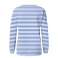 thumbnail image 5 of Women's Black and White Striped Long Sleeve Shirt, Casual Round Neck Blouse Tops, Printed Sweatshirt Style Blouse for Women, 5 of 5