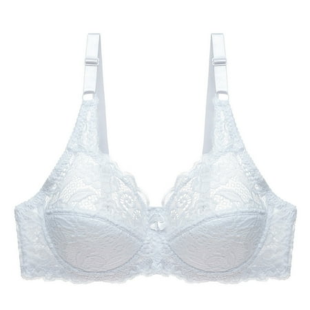 MRULIC intimates for women Female Lace Bra Female Tops Lingerie Bras Having Steel Rings Underwear White + 38C