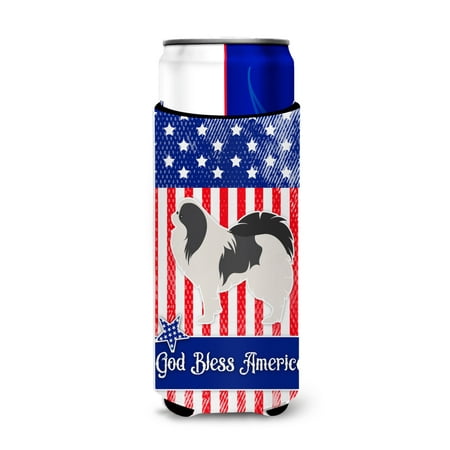 

Carolines Treasures BB3337MUK USA Patriotic Japanese Chin Michelob Ultra Hugger for slim cans Slim Can multicolor