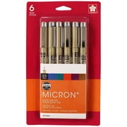 Sakura Pigma Micron Pen Set, 6-Colors, .20 mm