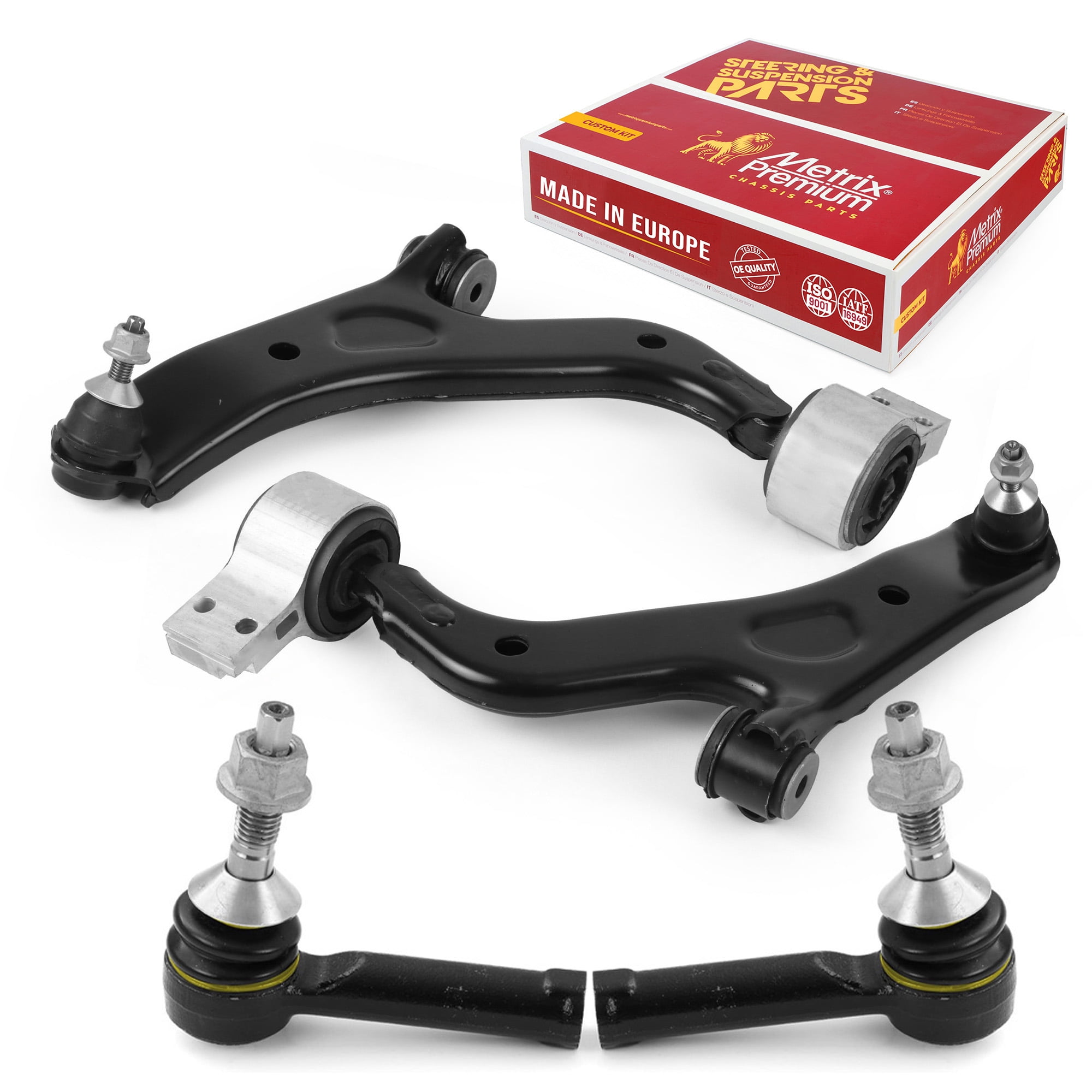 Metrix Premium Chassis Parts - 4 PC Front Lower Control Arm & Outer Tie Rod End Kit Fits 2008-2009 Ford Taurus FWD 08-09 Mercury Sable FWD Replacement RK620215 RK620214 ES800222 Made in Europe