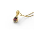 thumbnail image 3 of 4.90 Ct Pear Garnet 925 Sterling Silver Gold Vermeil Solitaire Halo Ring Pendant Earring Set Jewelry, 3 of 5