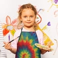 thumbnail image 2 of Colorful Tie Dye Pattern Kids Aprons for Girls and Boys,Adjustable Neck Strap Toddler Aprons for Kids Cooking Baking, 2 of 6
