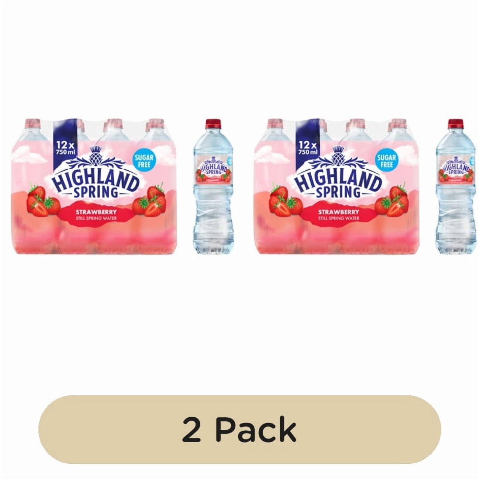 Highland Spring Strawberry Flavoured Still Water 12 x 750ml, British Import (Pack of 2)
