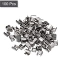 thumbnail image 3 of shiyou-Fold Over Crimp Caps, 100Pcs 10 x 8mm Ribbon End Clasp Tips Clamp Cord Ends for Jewelry DIY Craft Making, White Nickel, 3 of 4