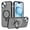 Black, variant on Magnetic Phone Case For iPhone 14,With Invisible Magnetic O-Ring Kickstand,Compatible with Mag-Safe,Skin Feel Ultra Slim Shockproof Anti-Drop Protection Translucent Phone Case,Darkpurple