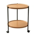 thumbnail image 2 of 2 Tier Side Table Folding Round End Table Small Nightstand With Two Removable Tray For Bedroom Living Room Bedside Small Spaces Tall Nightstand End Table, 2 of 6