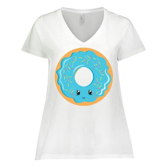 Inktastic Blue Donut Women's Plus Size V-Neck T-Shirt