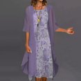 thumbnail image 1 of AMERTEER Soldes de Vacances 2022! Robes de Printemps Été Mode Femmes Décontracté Imprimé Floral Col Rond Sans Manches Robe Manteau Uni Ensemble Deux Pièces, 1 of 6