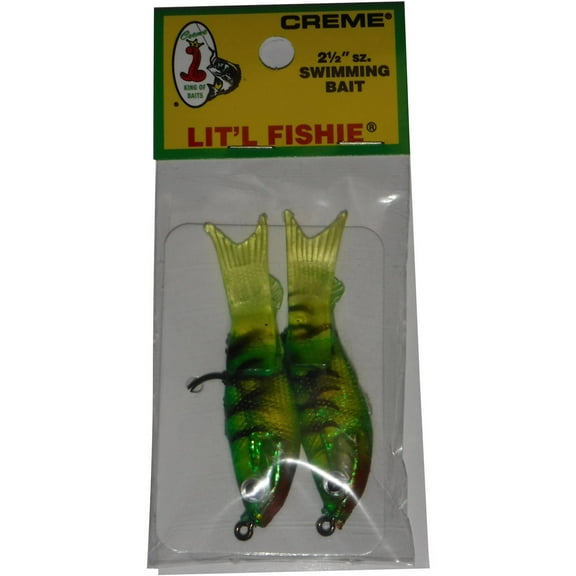 Crème Pro Lit'l Fishie Swim Bait Lure , Firetiger, 2 Count