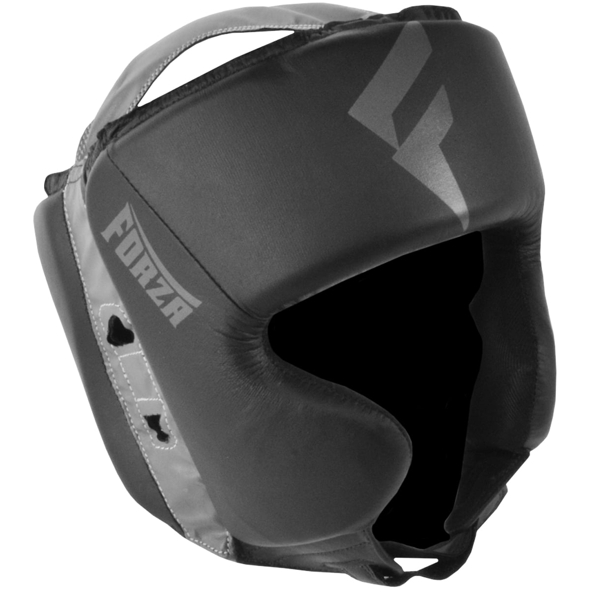 Forza Sports Vinyl Full Face Boxing and MMA Headgear XS Black/Gray