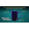 thumbnail image 3 of 10 Large Mocha Glossy Ceramic Coffee Mugs Set, 16 oz. - Stoneware, Smooth, Durable, C-handle - Blue, 3 of 5