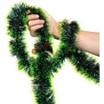 thumbnail image 2 of 3Pcs x 6.6ft (Total:19.7ft) Christmas Tinsel Garlands with 36 Pcs Red Bows, Indoor Outdoor Holiday Mardi Gras Xmas Decor, Festval Party Supply, 2 of 7