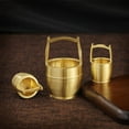 thumbnail image 3 of Sunjoy Tech Brass Bucket Compact Craft Mini Copper Ware Golden Bucket Feng Shui Ornament Desktop Decor, 3 of 8