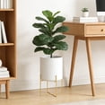 thumbnail image 6 of White Metal Plants Stand With Pot 4 Legs Decorative Floor Plantser For Living Room Balcony, 6 of 8