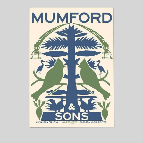 Mumford & Sons June 18, 2025 Blossom Music Center. Cuyahoga Falls, OH Poster Size 24''x36'' - Kiloa