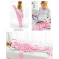 thumbnail image 5 of M Size Flannel Shark Blanket Hoodie, Soft Cozy Warm Wearable Shark Blanket, Funny Shark Onesie Sleeping Bag Blanket，Wearable shark blanket hoodie cartoon animal one-piece blanket(Pink）, 5 of 6