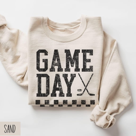 Game Day Hockey Sweatshirt, Hockey Mom Sweater, Distressed Game Day Sweatshirt, Hockey Mom, Hockey Dad Sweatshirt, Hockey Fan All Size S-5Xl