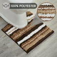 thumbnail image 4 of Better Trends 20" x 20" U-Shape Toilet Rug, 100% Polyester Non Reversible Tufted Bathroom Rug, Contour Mat, Water Absorbent, Machine Washable, Toilet Base Rug Griffie Collection - Brown, 4 of 7